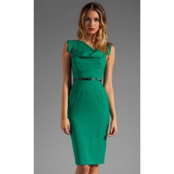 Black halo green dress Clearance